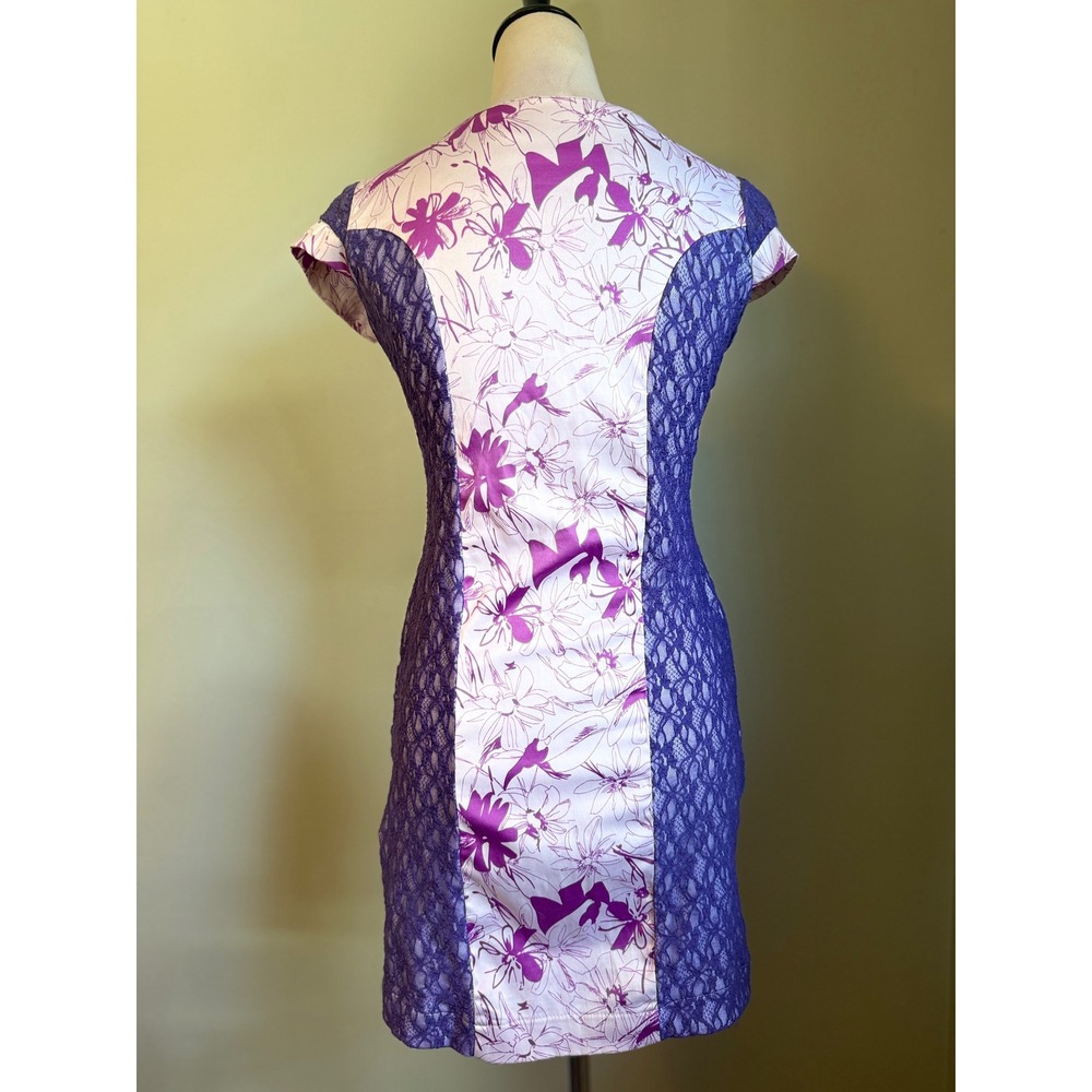 ZARA Purple Floral Y2K ‎ Dress Small Boho fairy whimsi dainty lace romantic - Picture 2 of 4